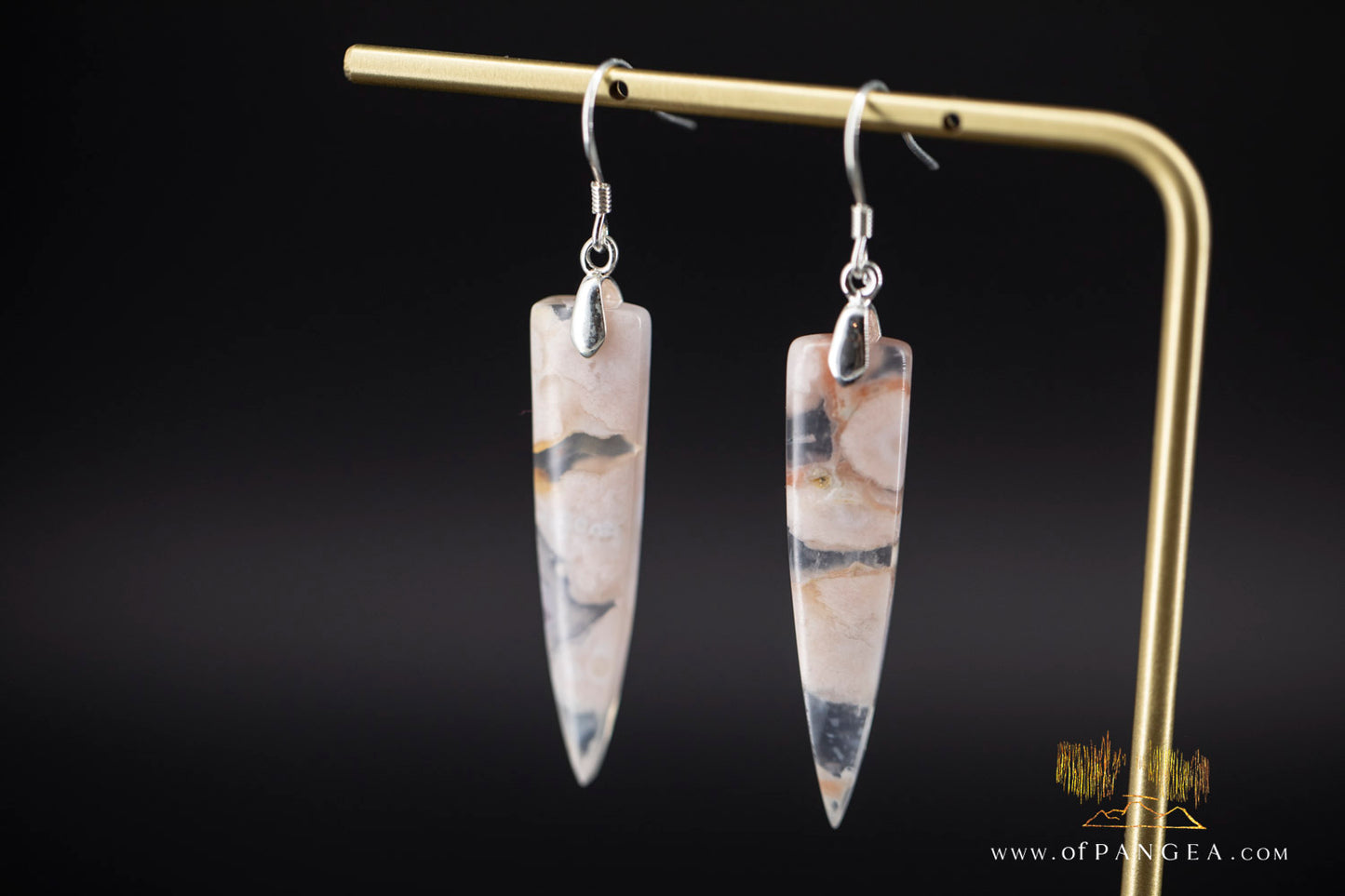 Cherry Agate Dagger Earrings - sterling silver || JF1208
