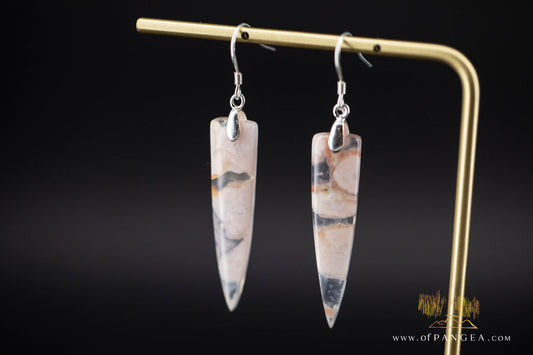 Cherry Agate Dagger Earrings - sterling silver || JF1208