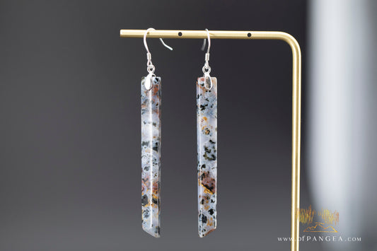 Ocean Jasper Pillar earrings - Sterling Silver || JF1209