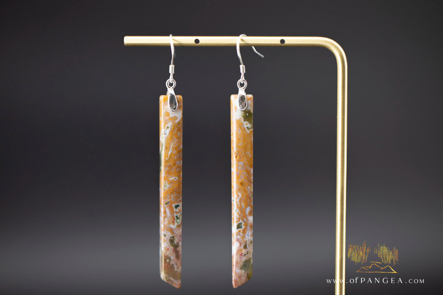 Ocean Jasper Pillar earrings - Sterling Silver || JF1210