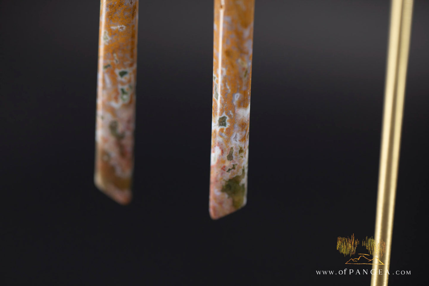 Ocean Jasper Pillar earrings - Sterling Silver || JF1210
