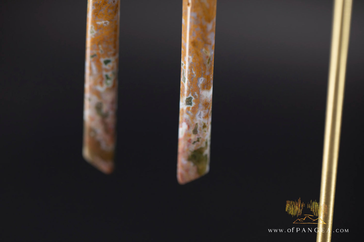 Ocean Jasper Pillar earrings - Sterling Silver || JF1210