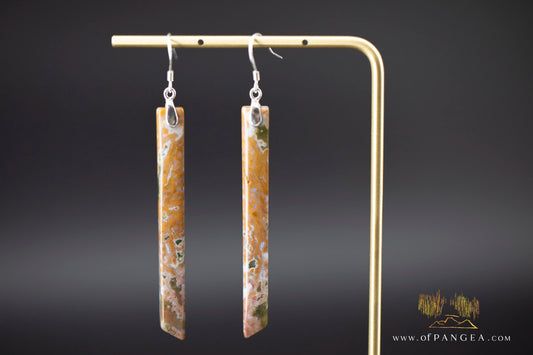 Ocean Jasper Pillar earrings - Sterling Silver || JF1210