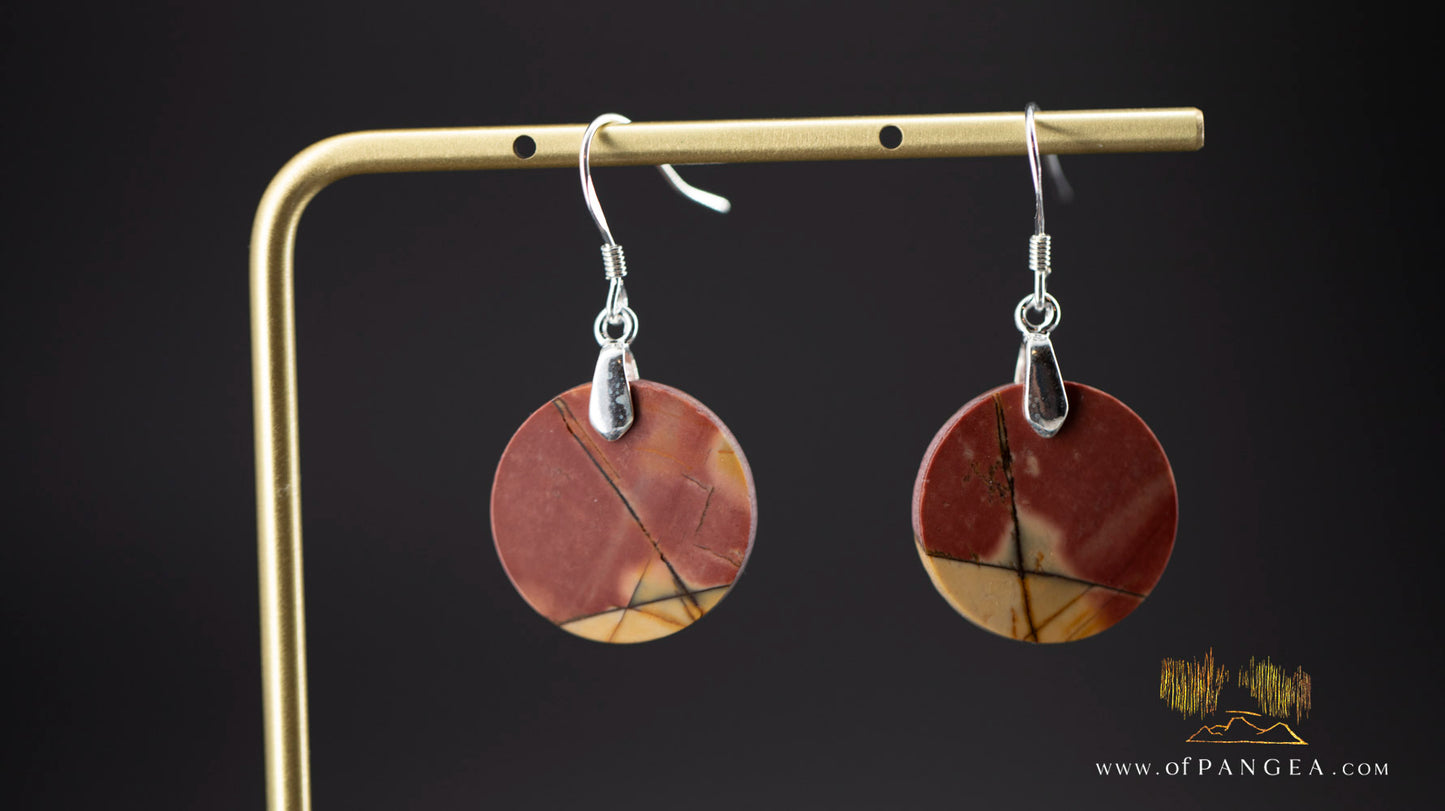 Picasso Jasper discus earrings (Red Creek) - Sterling Silver || JF1214