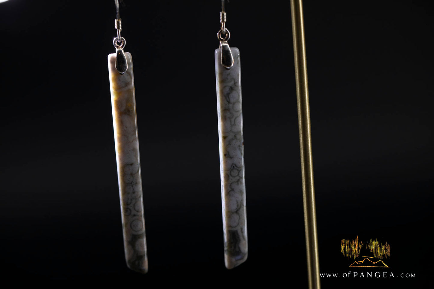 Ocean Jasper Pillar earrings - Sterling Silver || JF1246