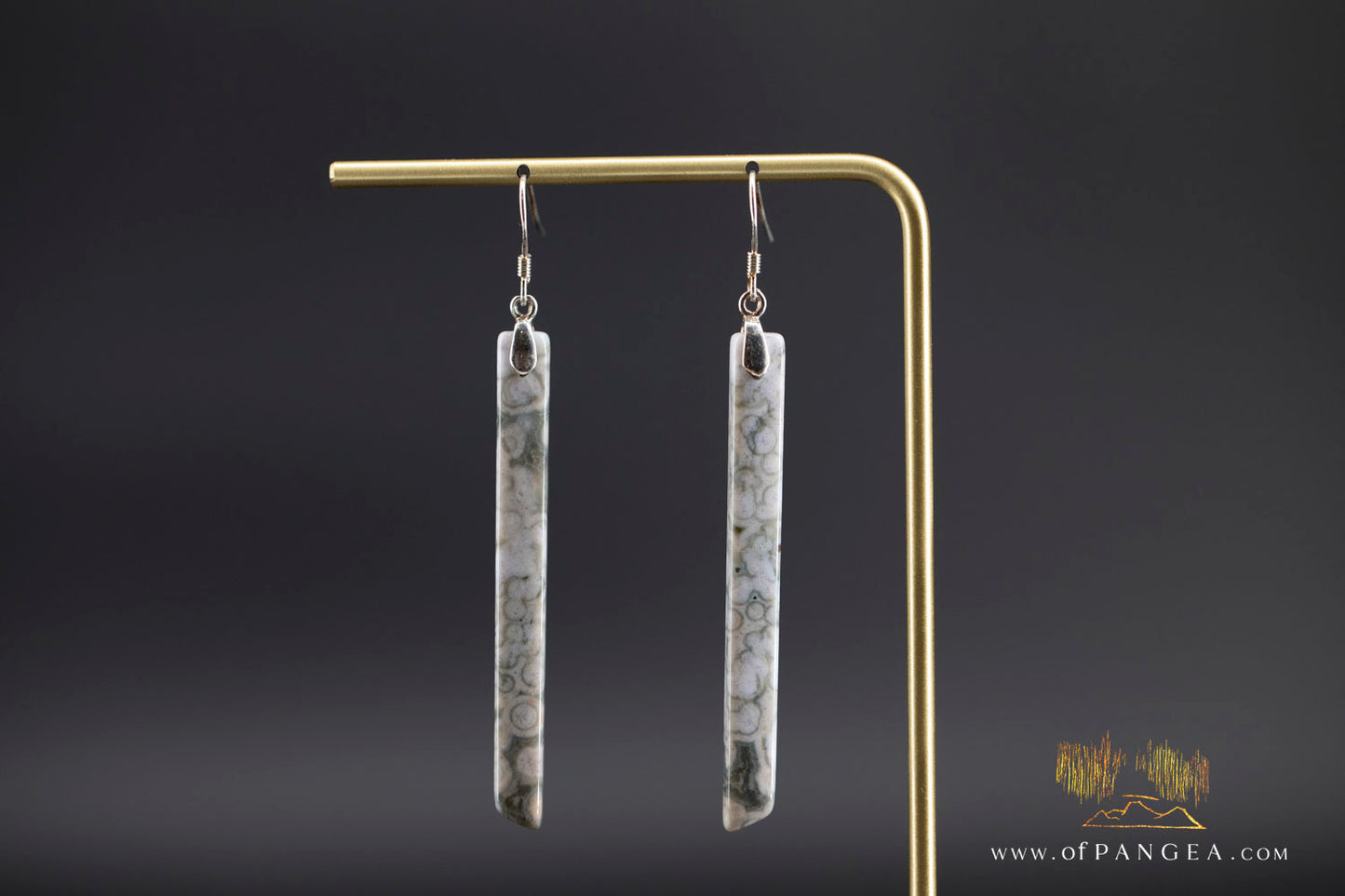Ocean Jasper Pillar earrings - Sterling Silver || JF1246