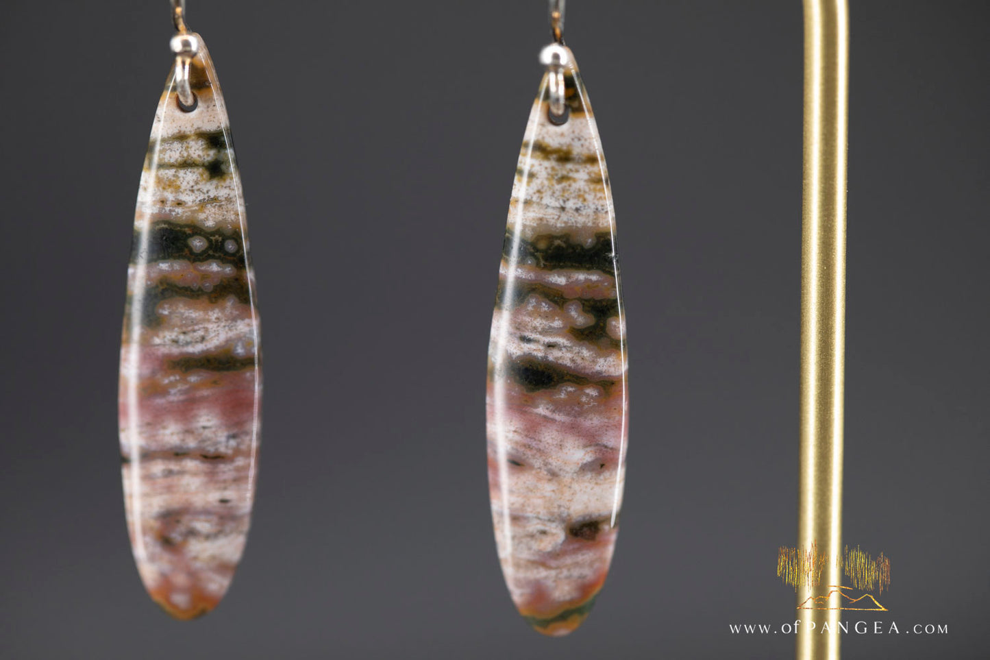 Ocean Jasper Drop earrings - Sterling Silver || JF1248