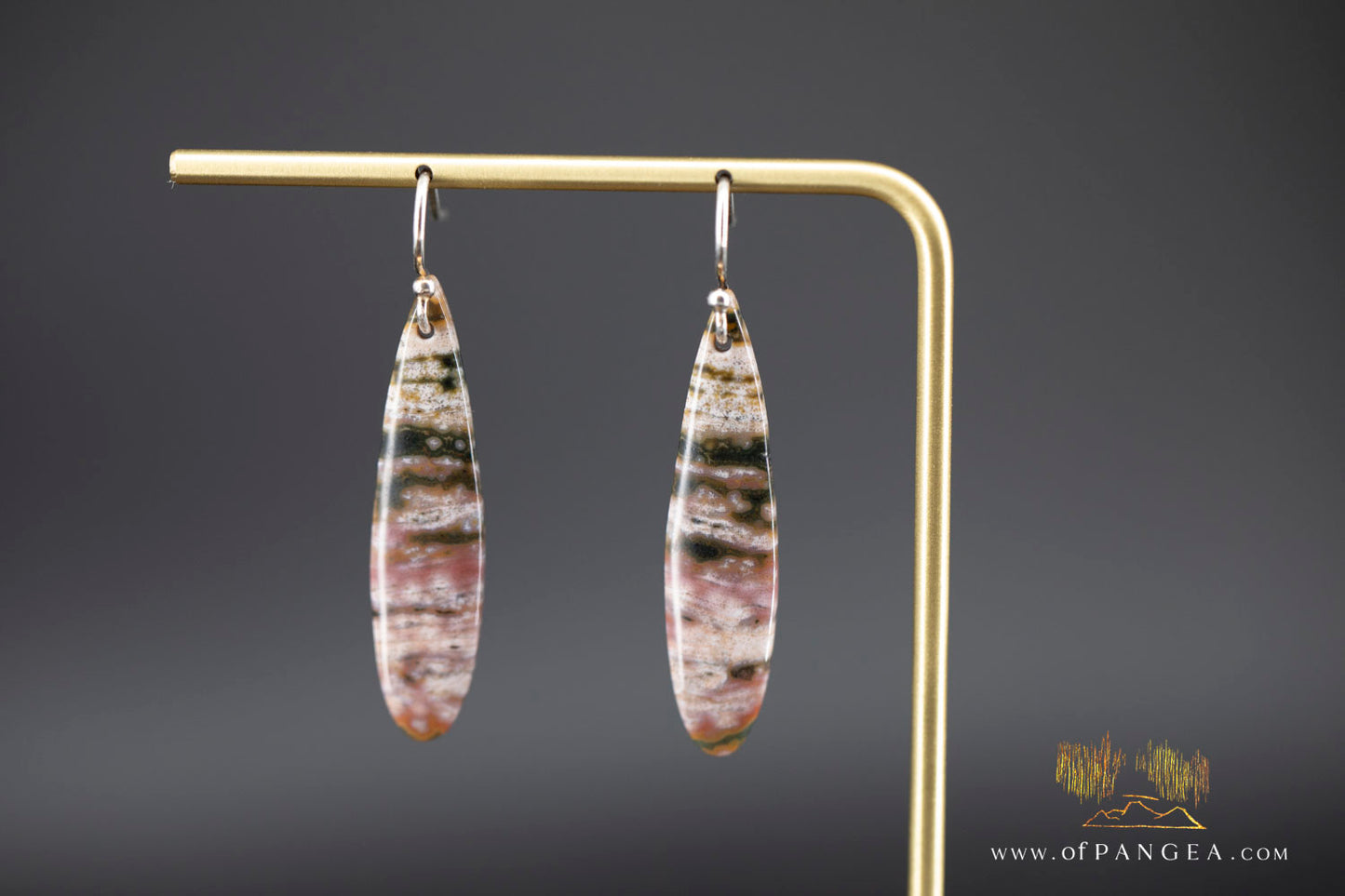 Ocean Jasper Drop earrings - Sterling Silver || JF1248