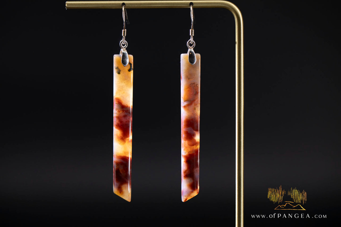 Ocean Jasper Pillar earrings - Sterling Silver || JF1257