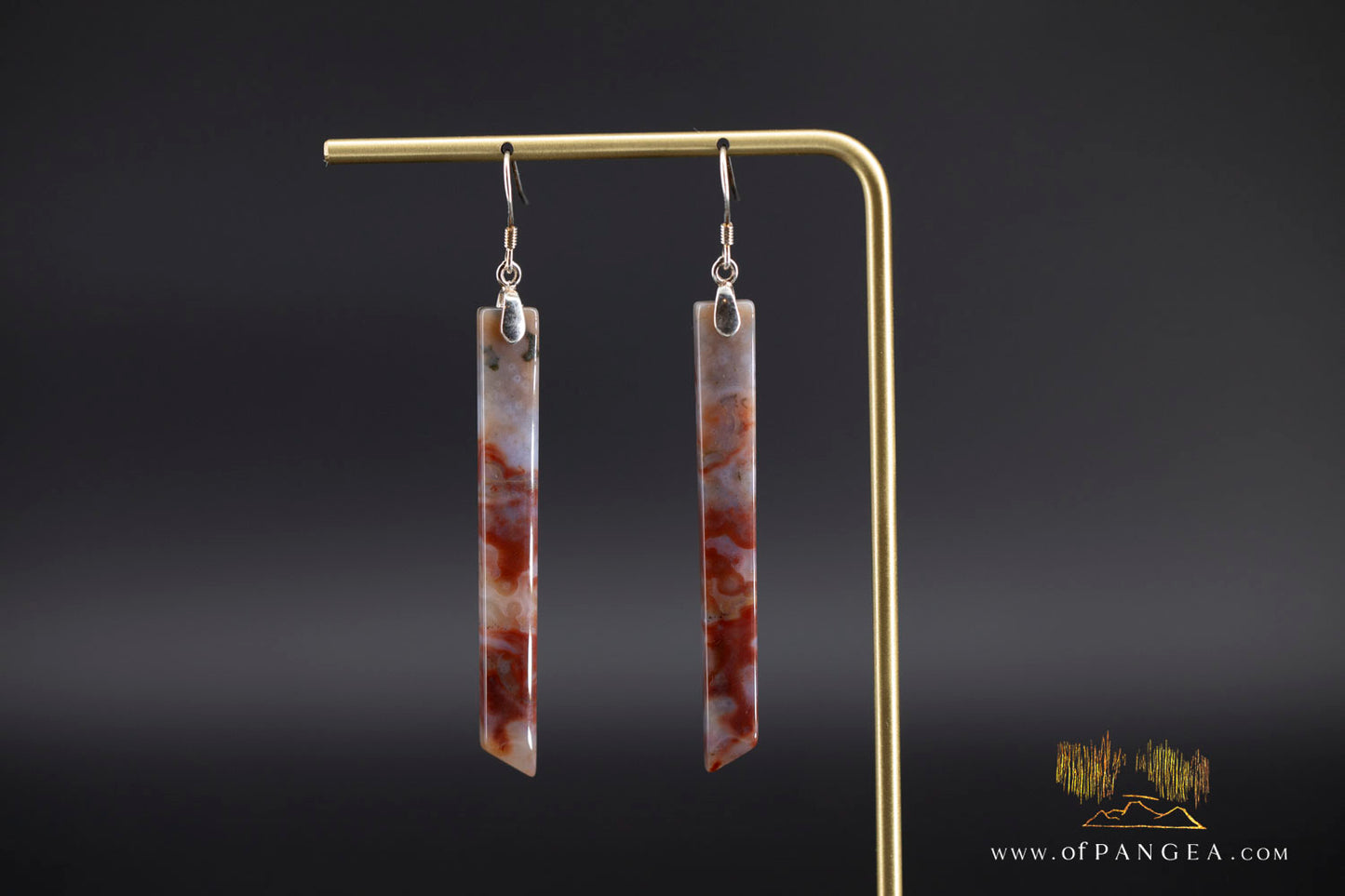 Ocean Jasper Pillar earrings - Sterling Silver || JF1257
