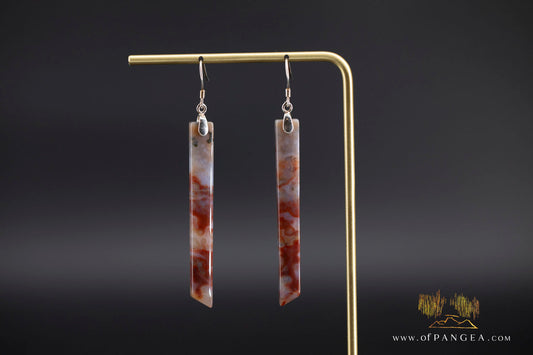 Ocean Jasper Pillar earrings - Sterling Silver || JF1257