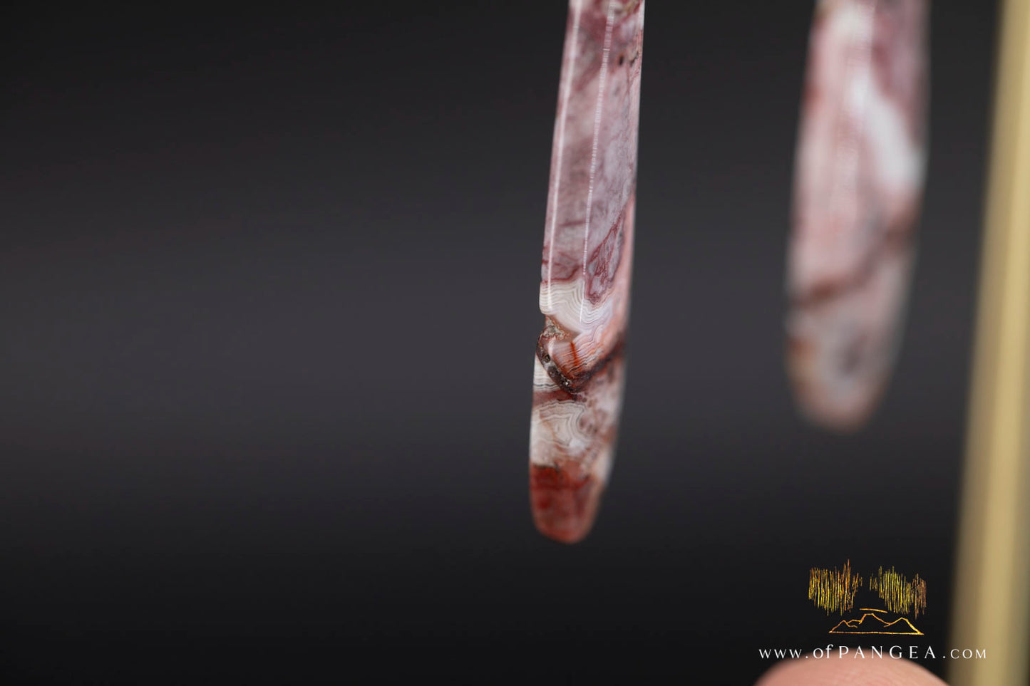 Lacey Agate thin drop earrings - sterling silver  || JF1258