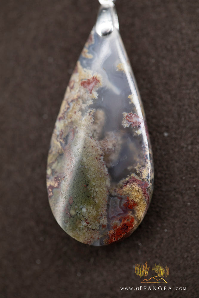 Moss Agate Pendant - Necklace sterling silver || JF1260
