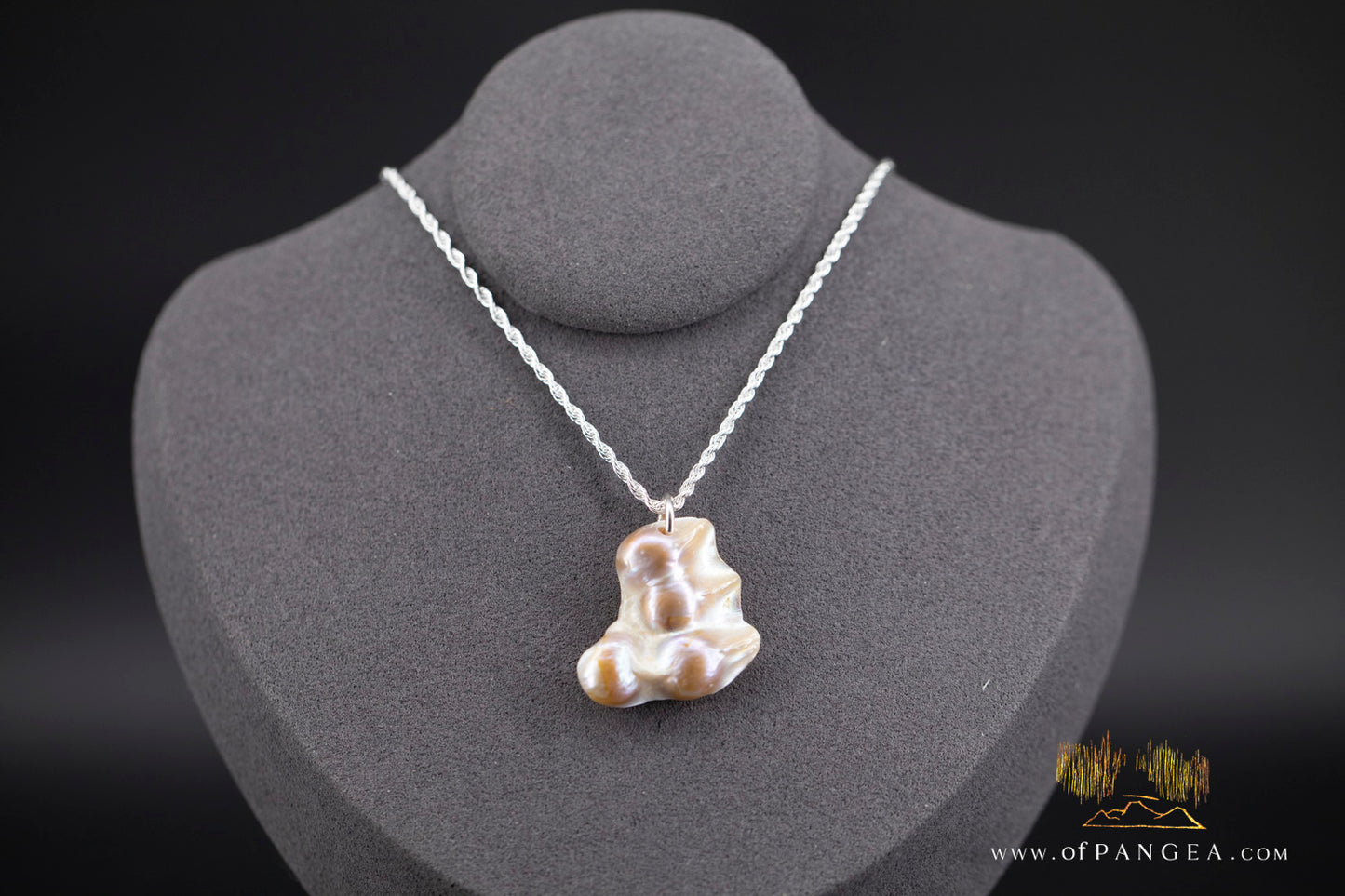 Blister Pearl Pendant and Necklace - Italian Sterling Silver rope chain || JF1283