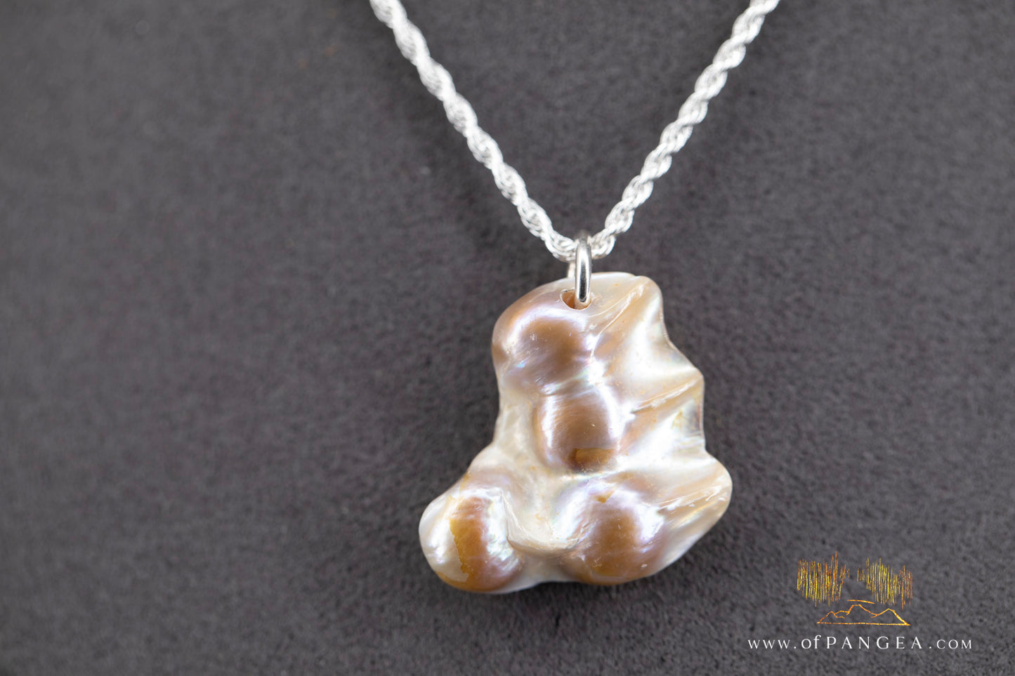 Blister Pearl Pendant and Necklace - Italian Sterling Silver rope chain || JF1283