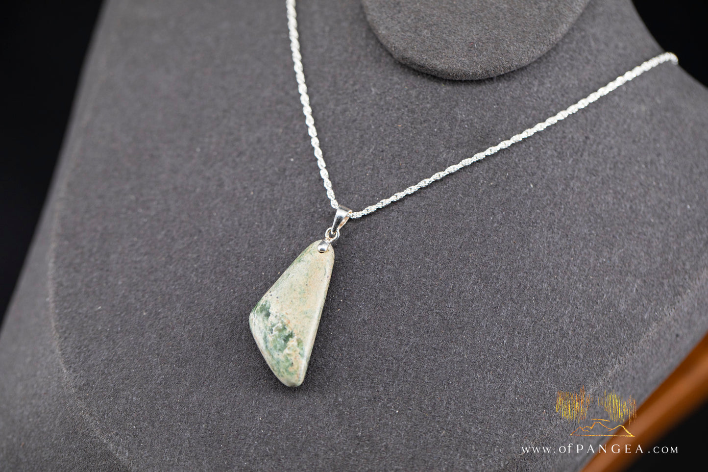 Drop necklace - Putiputi Pounamu Nephrite Jade - New Zealand - Italian sterling silver rope chain || JF1302