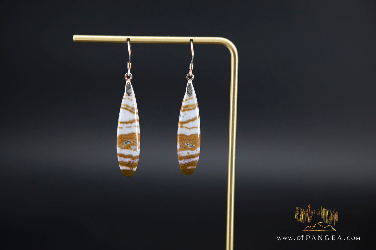 Ocean Jasper Drop earrings - Sterling Silver || JF1305