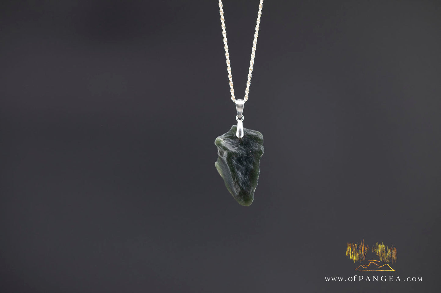 Wyoming Jade Wind Slick Necklace - Green Nephrite Jade - Italian Sterling Silver || JF1315