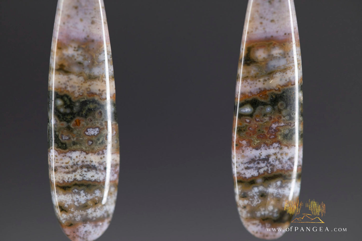 Ocean Jasper Drop earrings - Sterling Silver || JF1328