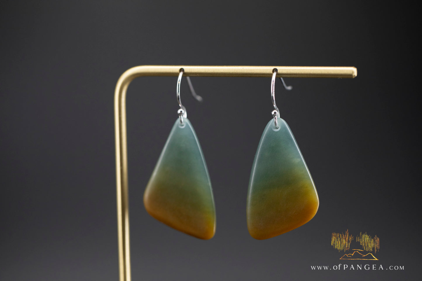 Mariposa Earrings - Guatemalan princesa jadeite - sterling silver || JF133