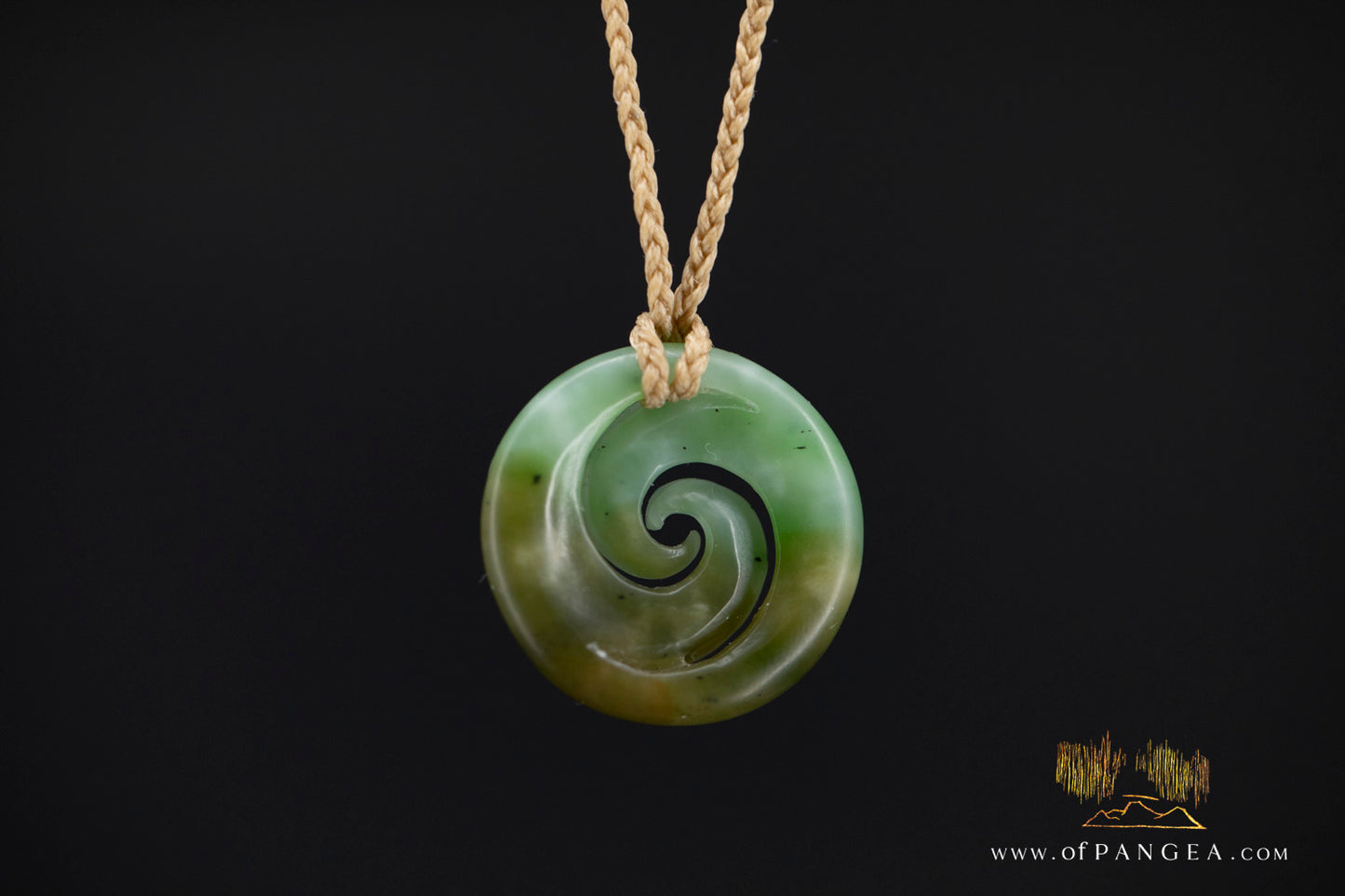 Double Koru - Siberian Nephrite Jade Necklace  || JF1366