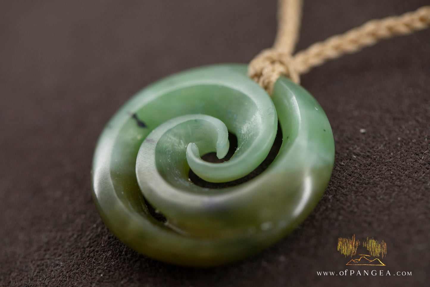Double Koru - Siberian Nephrite Jade Necklace  || JF1366