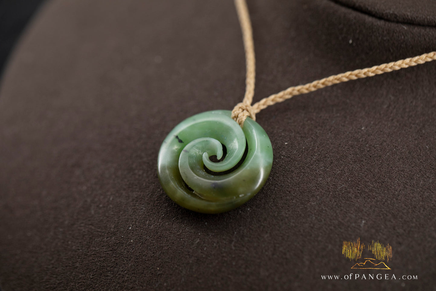 Double Koru - Siberian Nephrite Jade Necklace  || JF1366