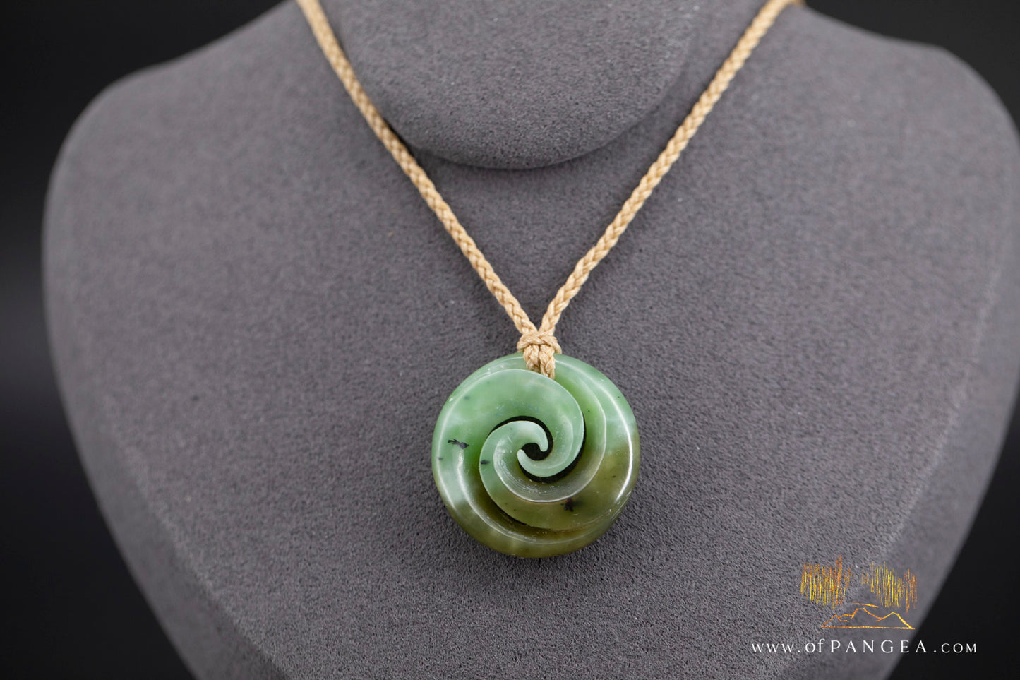 Double Koru - Siberian Nephrite Jade Necklace  || JF1366