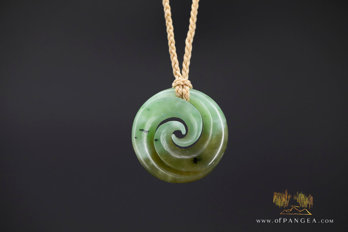Double Koru - Siberian Nephrite Jade Necklace  || JF1366