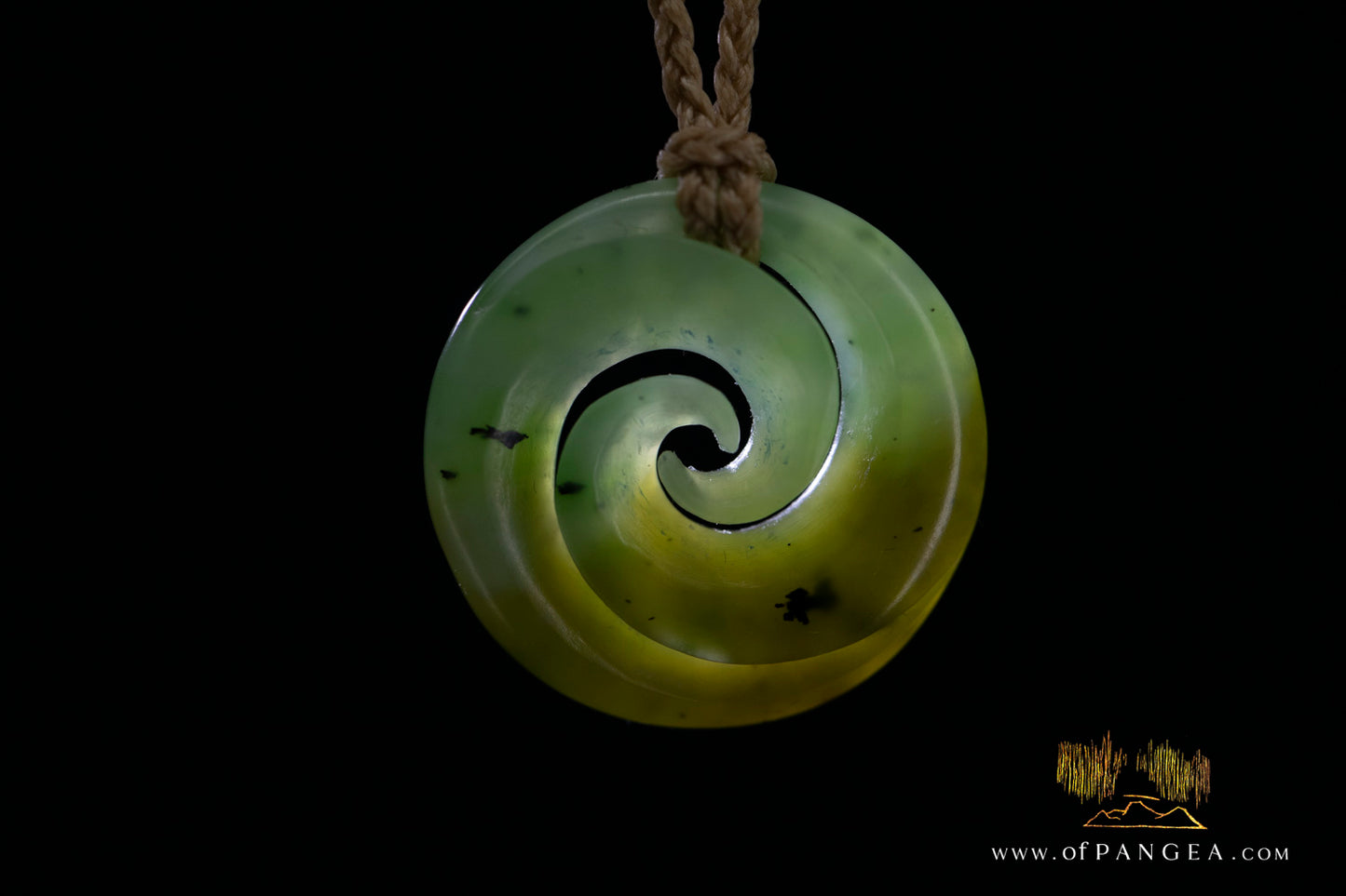 Double Koru - Siberian Nephrite Jade Necklace  || JF1366