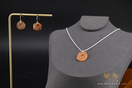 Neolithic beads necklace and earring set - 4,000 - 7,000 years old || Sahara Desert || Sterling silver || JF1406