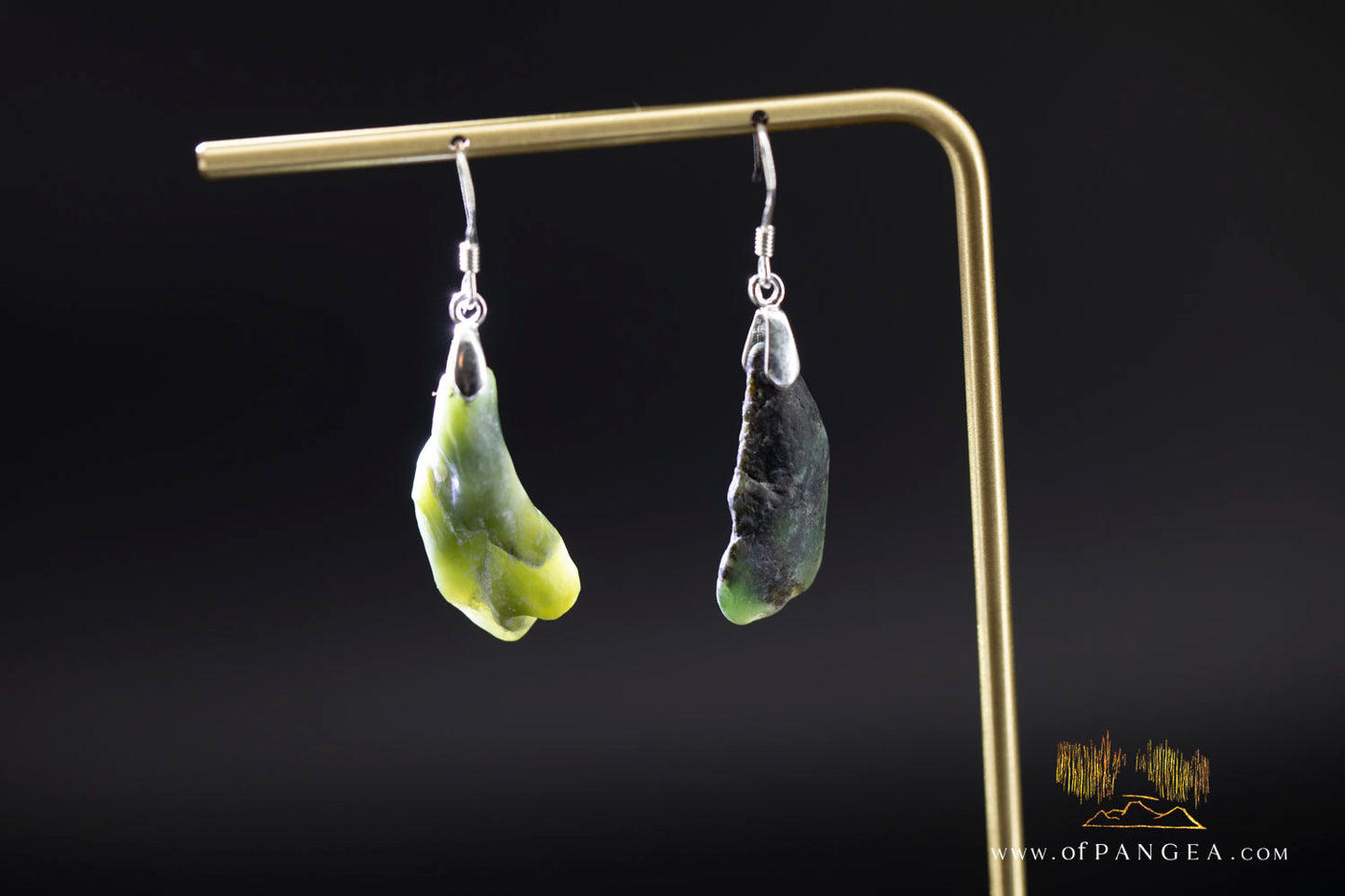 Big Sur Jade Pebble Earrings - Sterling Silver || JF1443