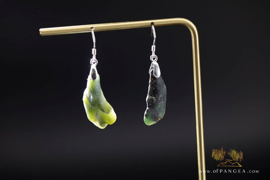 Big Sur Jade Pebble Earrings - Sterling Silver || JF1443