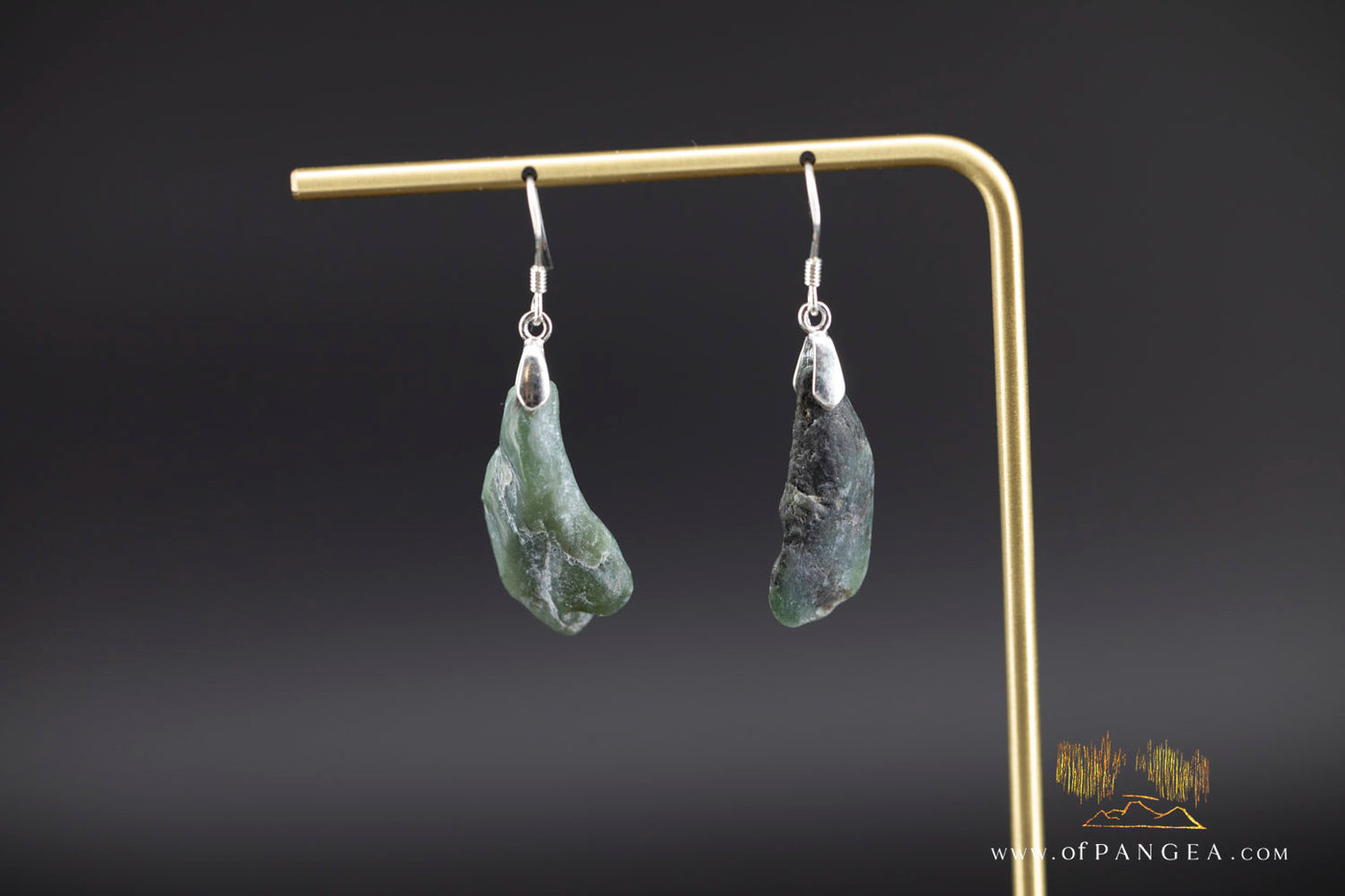 Big Sur Jade Pebble Earrings - Sterling Silver || JF1443