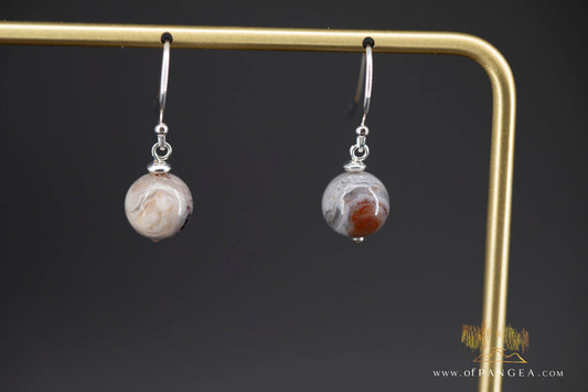Lacey Agate bead earrings - sterling silver  || JF1448