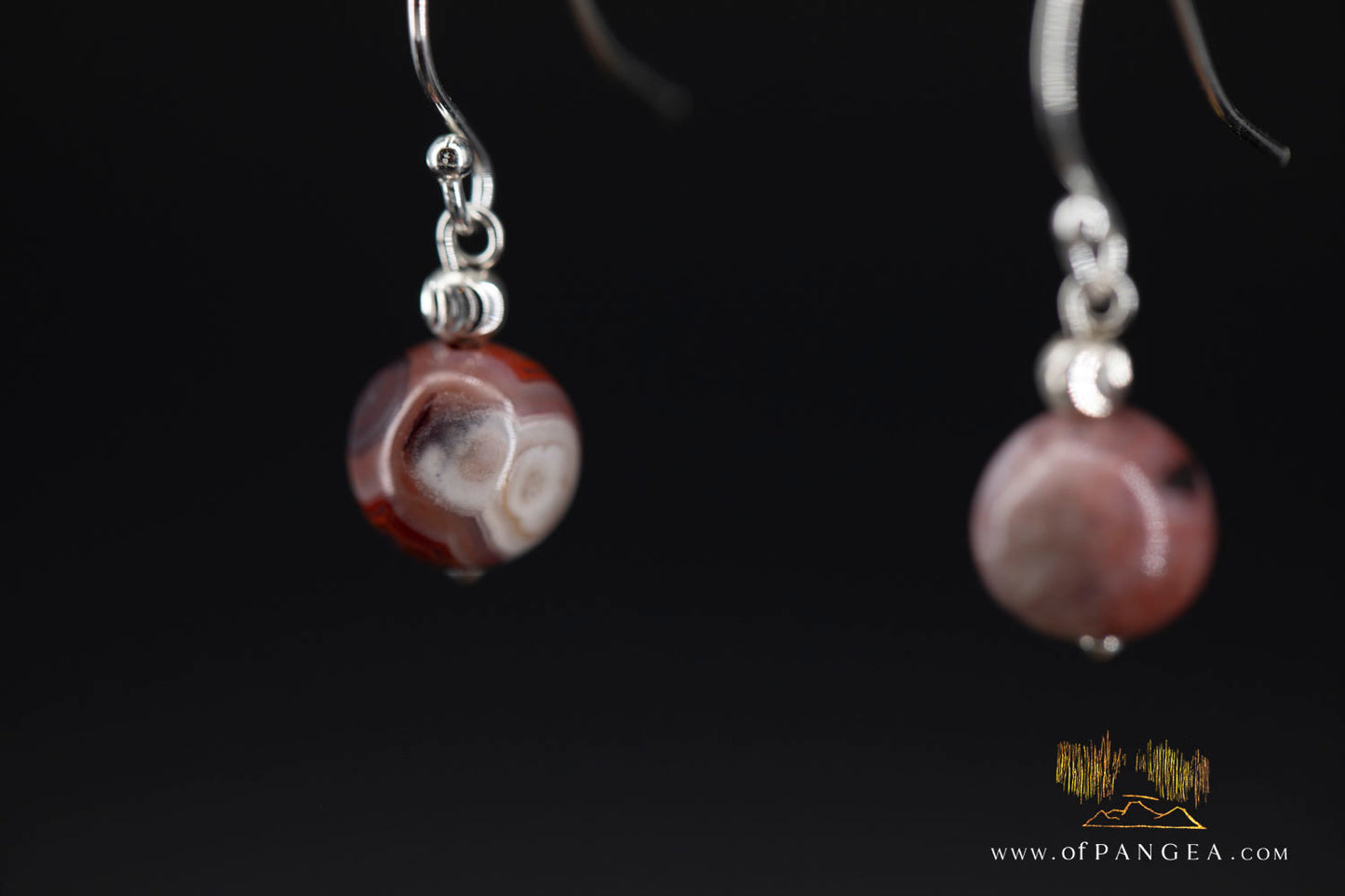 Lacey Agate bead earrings - sterling silver  || JF1449