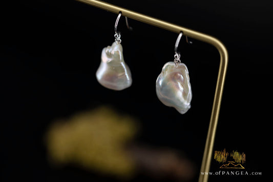 Baroque (AAA) Pearl Earrings - sterling silver || JF1453