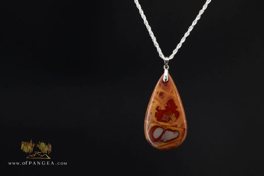 Noreena Jasper Teardrop - Necklace - Italian Sterling Silver || JF1509