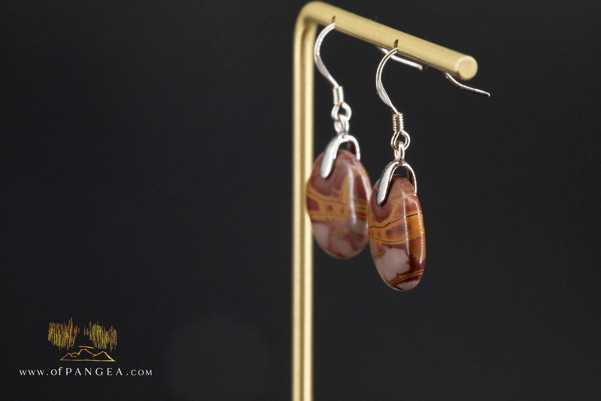 Noreena Jasper Discus - Earrings - Italian Sterling Silver || JF1521