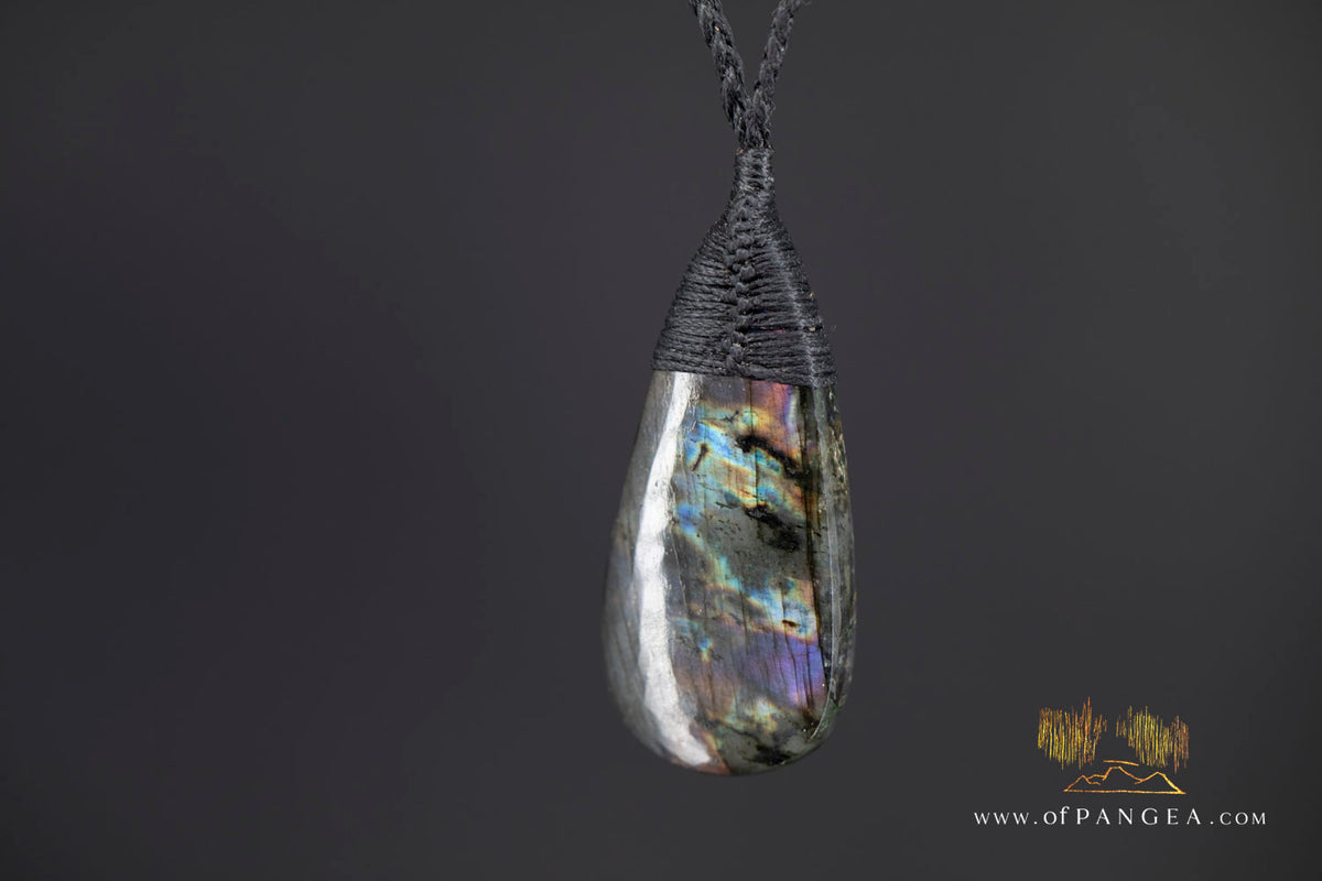 Labradorite Flash tear drop bound pendant and necklace  || JF1544