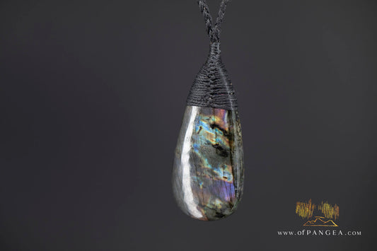 Labradorite Flash tear drop bound pendant and necklace  || JF1544