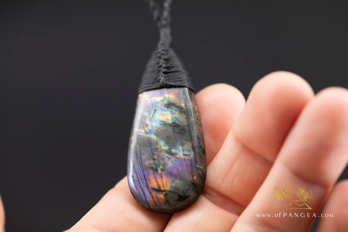 Labradorite Flash tear drop bound pendant and necklace  || JF1544