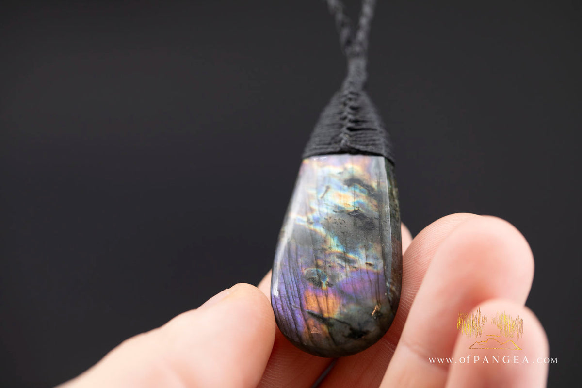 Labradorite Flash tear drop bound pendant and necklace  || JF1544