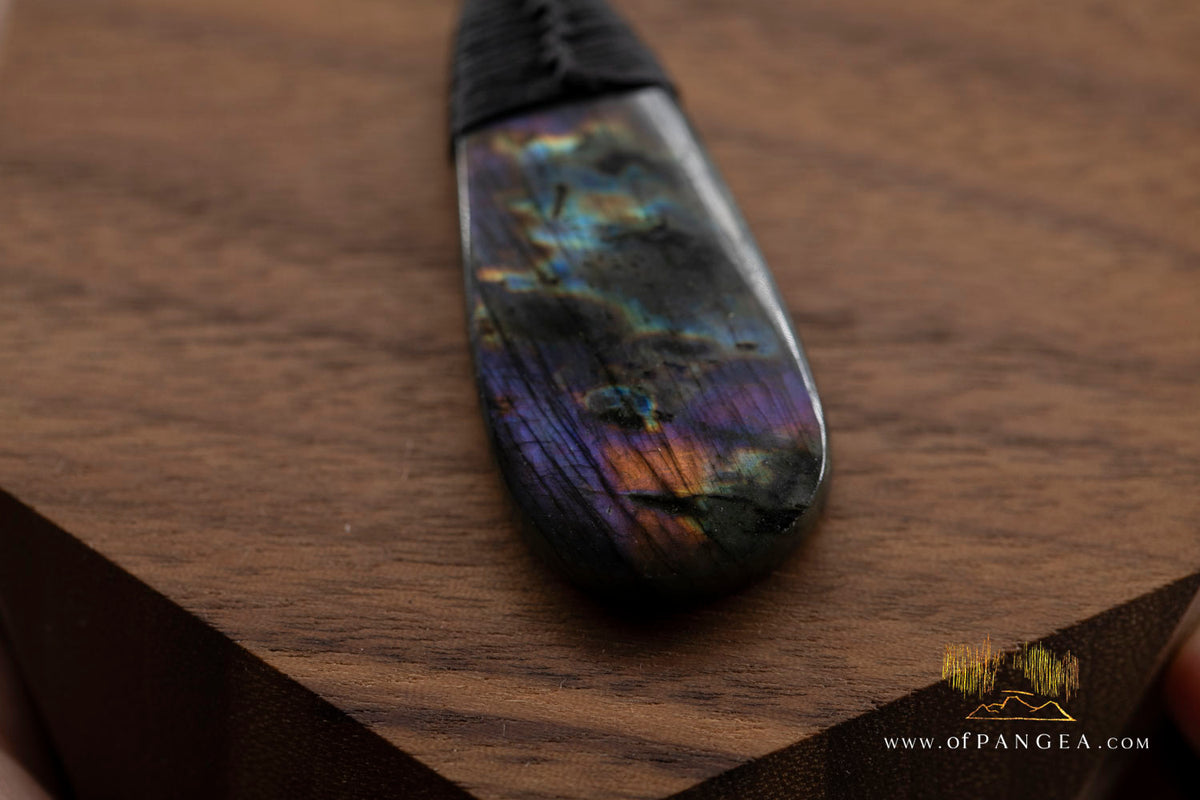 Labradorite Flash tear drop bound pendant and necklace  || JF1544