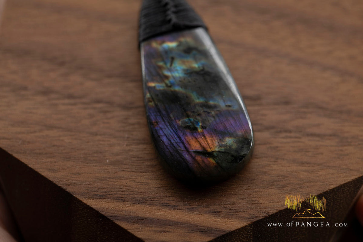 Labradorite Flash tear drop bound pendant and necklace  || JF1544