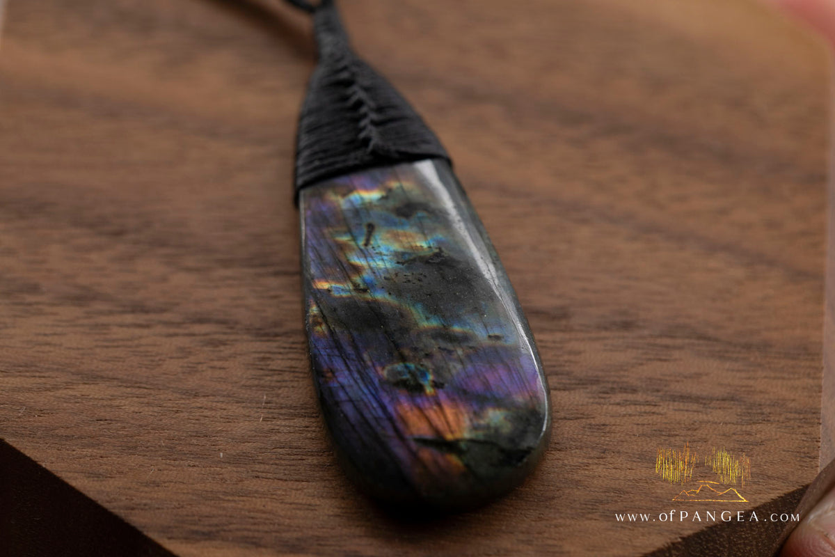 Labradorite Flash tear drop bound pendant and necklace  || JF1544