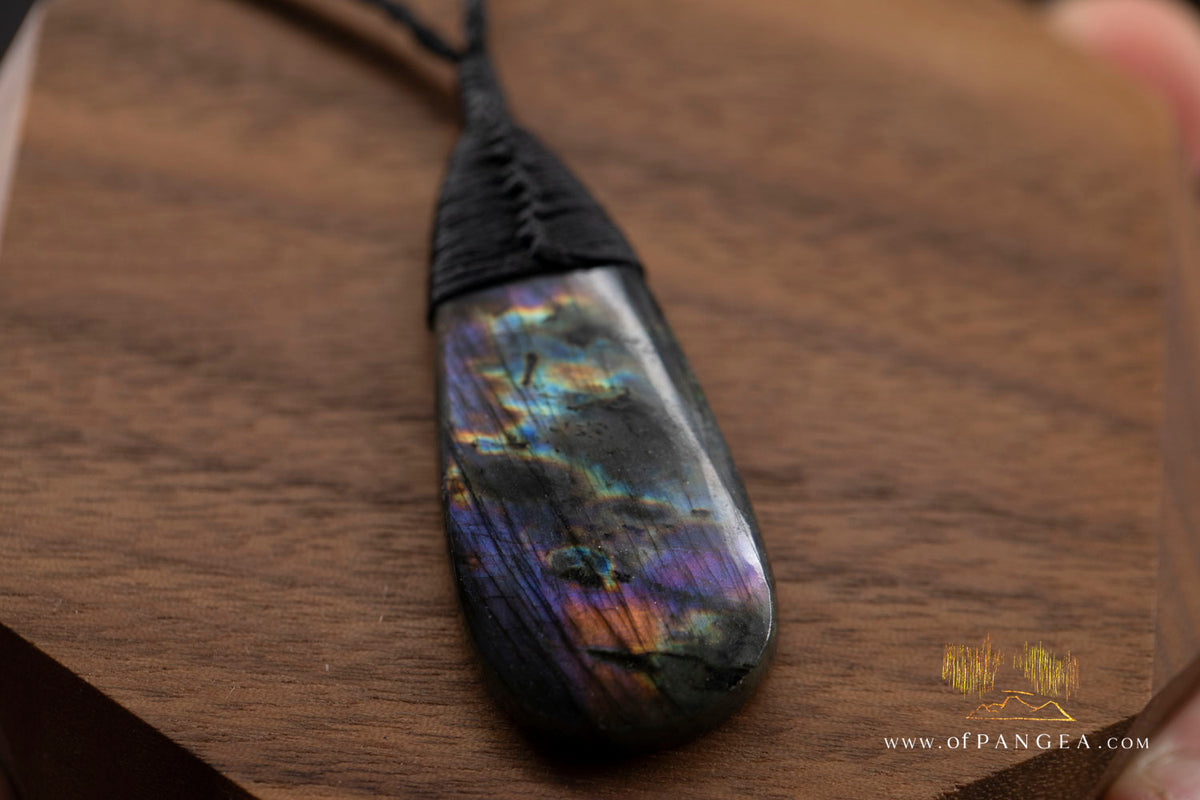Labradorite Flash tear drop bound pendant and necklace  || JF1544