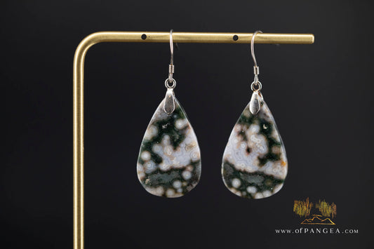 Ocean Jasper Drop earrings - Sterling Silver || JF1605