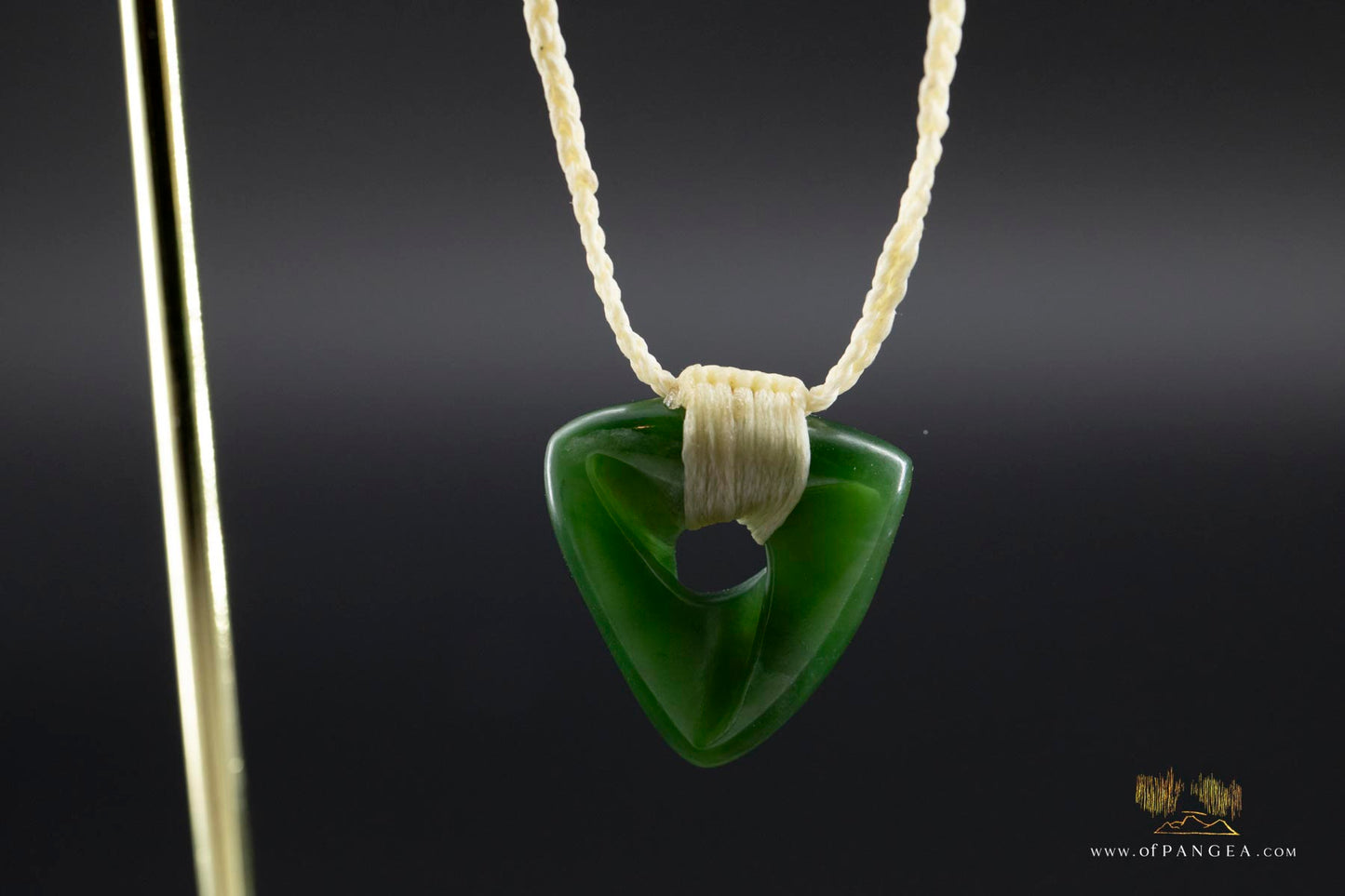 Möbius Strip pendant carved from kahurangi pounamu - nephrite jade - white cord necklace