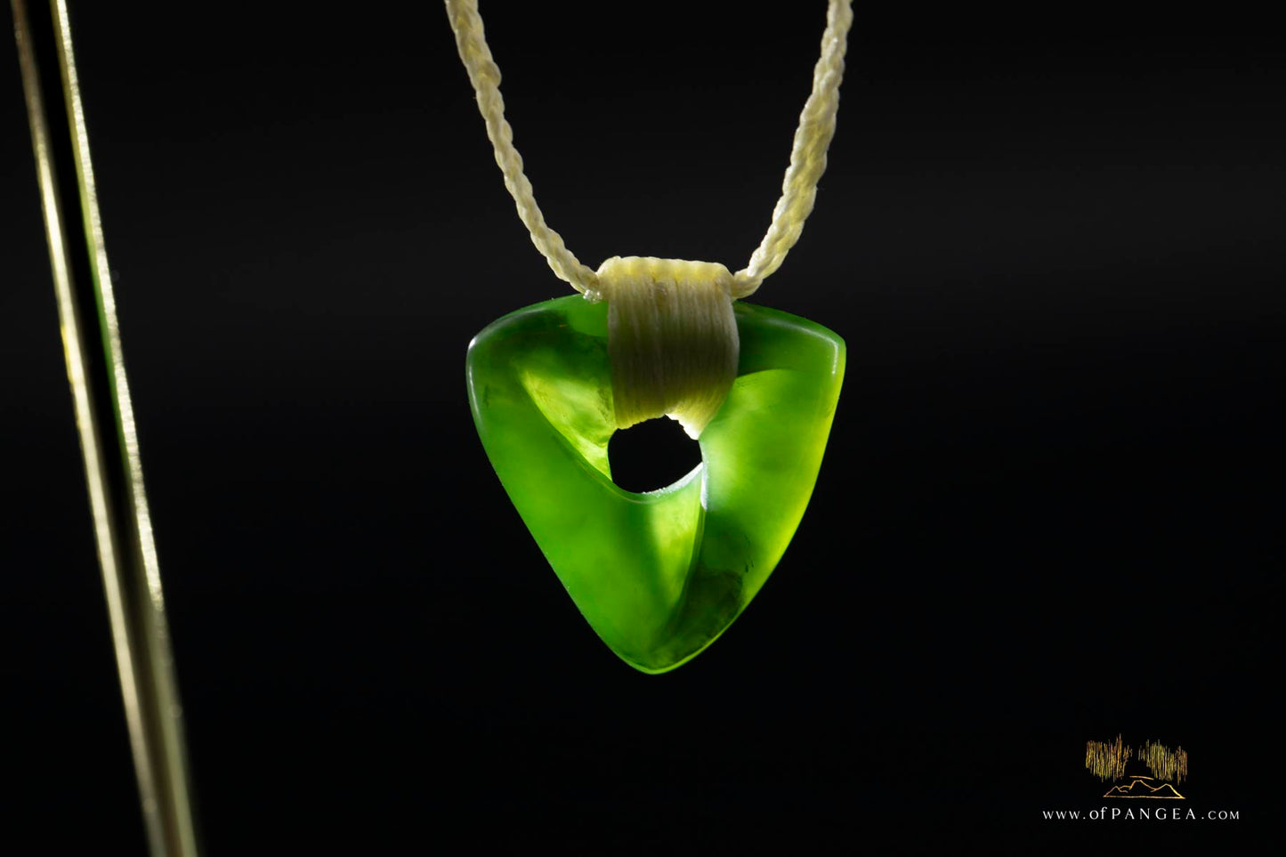 Möbius Strip pendant carved from kahurangi pounamu - nephrite jade - white cord necklace
